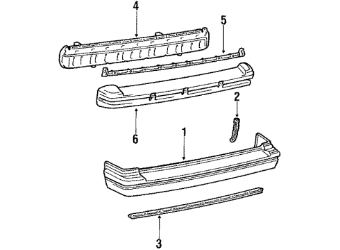 1987 Toyota Tercel Bumper Assembly - Rear Diagram 2 - Thumbnail