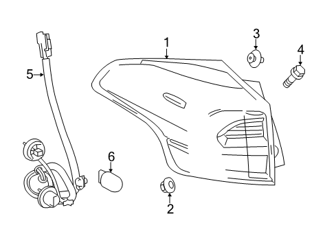 2018 Toyota RAV4 Tail Lamps - Headlights Diagram 3 - Thumbnail