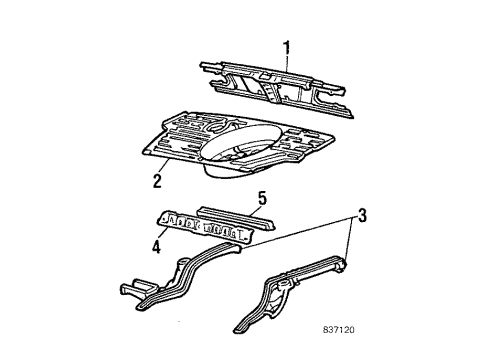 1984 Toyota Starlet Floor Pan, Rear Diagram for 58301-10121