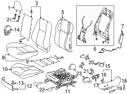 2017 Toyota Corolla Seat Back Heater, Front Upper Diagram for 87530-02040
