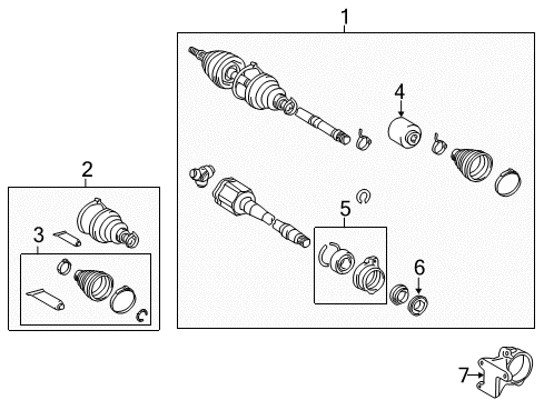 2015 Scion tC Drive Axles - Front Diagram