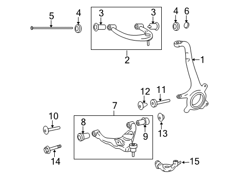 2008 Toyota FJ Cruiser Front Suspension Components Diagram 2 - Thumbnail