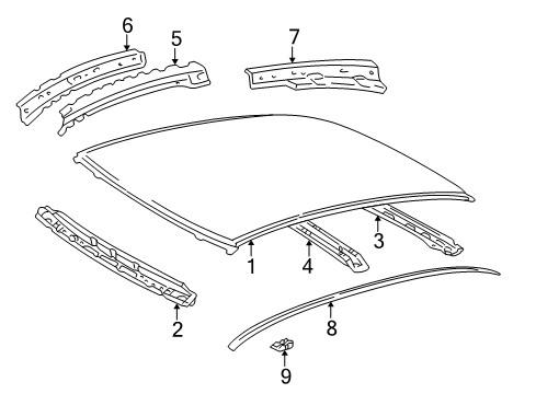 2004 Toyota Echo Roof & Components Diagram 2 - Thumbnail