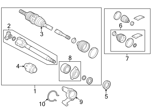 2025 Toyota Grand Highlander Front Axle Shafts & Joints Diagram 2 - Thumbnail