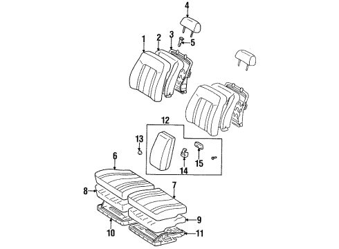 1999 Toyota Avalon Armrest Assembly, Black, Center Diagram for 72810-AC080-C0