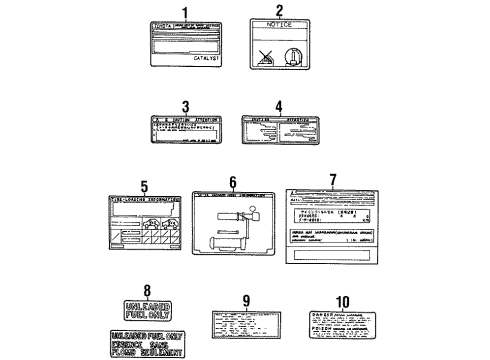 1997 Toyota Paseo Information Labels Diagram
