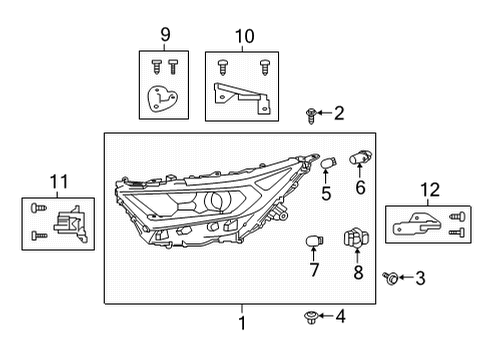 2019 Toyota RAV4 Headlamp Components - Headlights Diagram 4 - Thumbnail