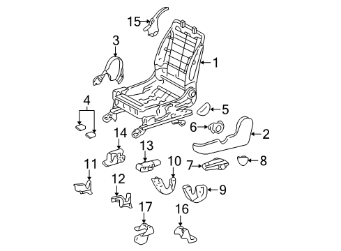 2008 Toyota Corolla Tracks & Components Diagram