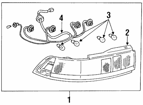 1992 Toyota MR2 Tail Lamps Diagram