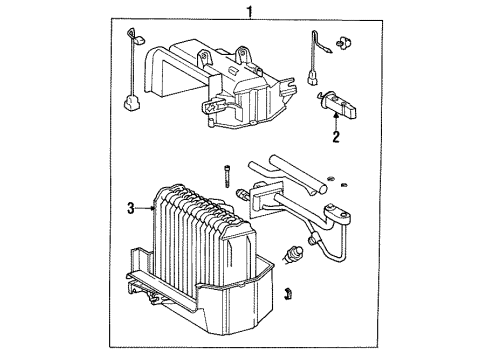 1994 Toyota MR2 A/C Evaporator Components Diagram