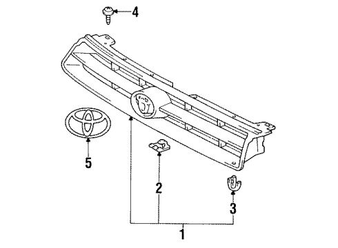 1993 Toyota Camry Grille & Components Diagram