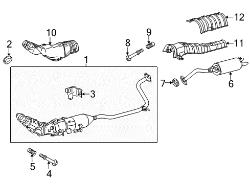 2012 Toyota Prius V Exhaust Components Diagram