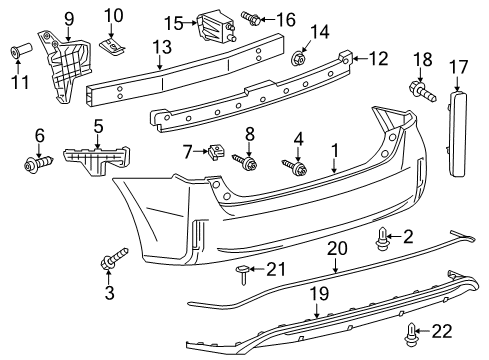 2015 Toyota Prius V Bumper & Components - Rear Diagram