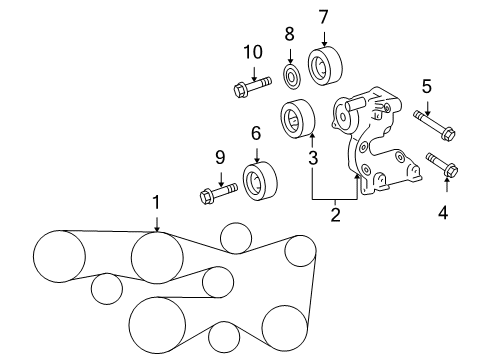 2024 Toyota 4Runner Belts & Pulleys Diagram