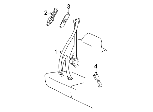 2004 Toyota Avalon Seat Belt - Body Diagram 2 - Thumbnail