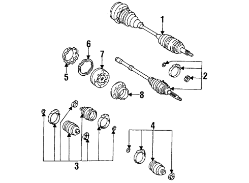 1993 Toyota Supra Drive Axles - Rear Diagram