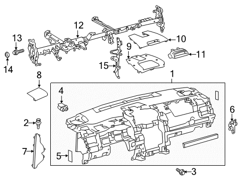 2012 Toyota Camry Instrument Panel Diagram 2 - Thumbnail
