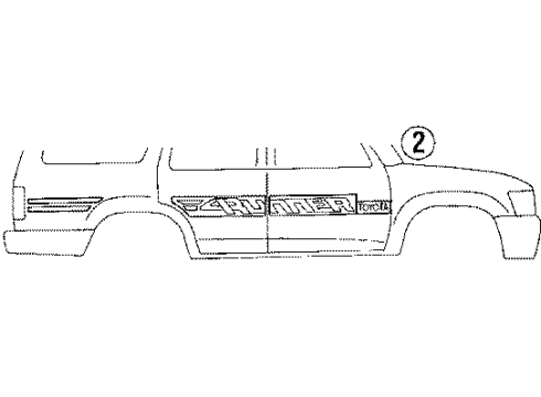 1992 Toyota 4Runner Stripe Tape, Rear Passenger Side Diagram for 75993-35020