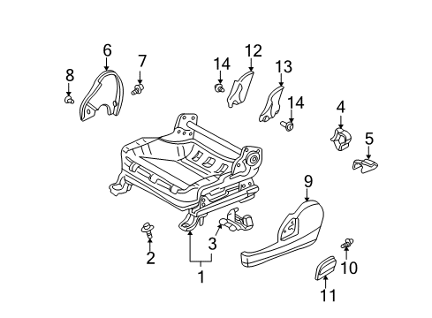 2004 Toyota Echo Outer Cover, Gray, Driver Side Diagram for 71812-52060-B2