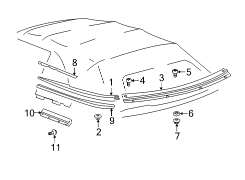 2003 Toyota Solara Exterior Trim - Top Diagram
