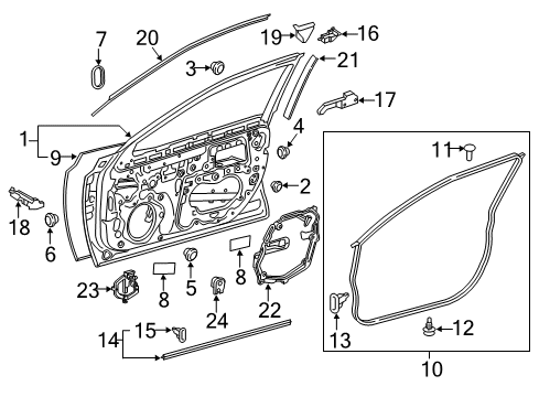 2018 Toyota Camry Door & Components Diagram 3 - Thumbnail