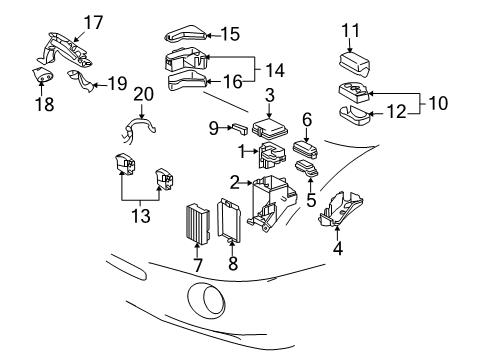 2006 Toyota Highlander Computer, Cooling Fan Diagram for 89257-26020