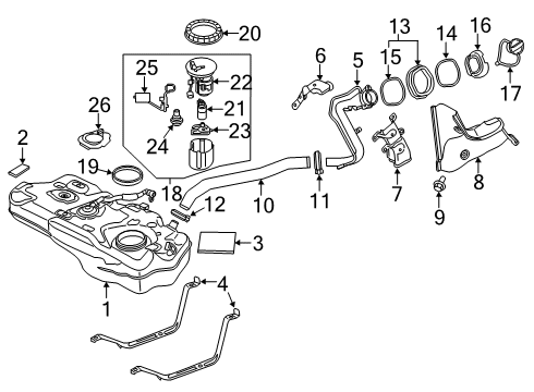2020 Toyota Yaris Fuel Rail Diagram for 23814-WB002