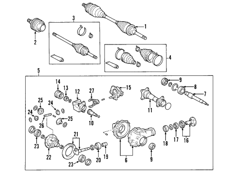 2000 Toyota Tundra Output Shaft Bearing, Passenger Side Diagram for 90903-63008