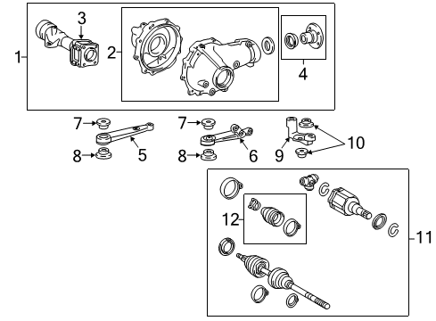 2020 Toyota Tacoma Carrier & Front Axles Diagram