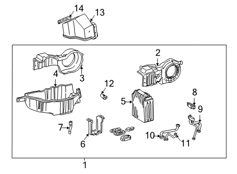 2001 Toyota Sienna A/C Evaporator Components Diagram
