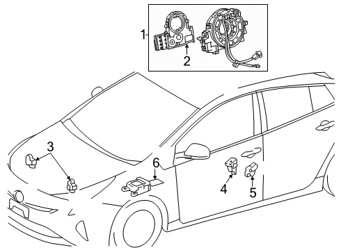 2024 Toyota Prius Air Bag Components Diagram 2 - Thumbnail