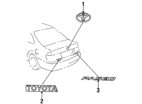 1997 Toyota Paseo Exterior Trim - Trunk Diagram