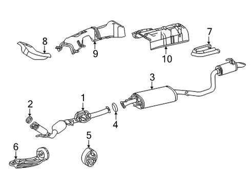 2025 Toyota Highlander Exhaust Components Diagram 2 - Thumbnail