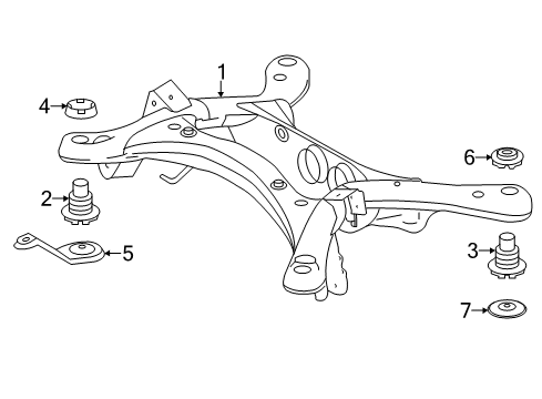 2019 Toyota Highlander Suspension Mounting - Rear Diagram 2 - Thumbnail
