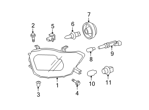 2010 Toyota Highlander Bulbs Diagram 3 - Thumbnail