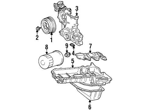1995 Toyota Land Cruiser Plate, Oil Pan Baffle Diagram for 12121-66010