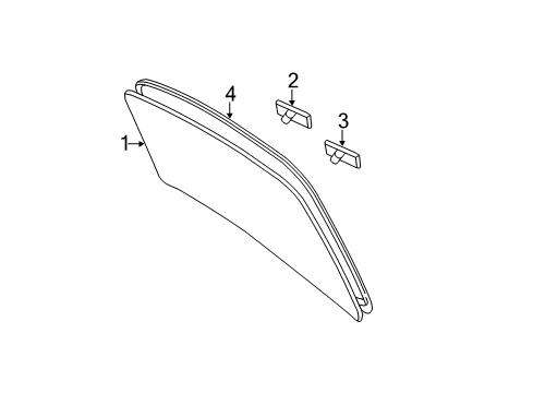 2009 Toyota Camry Glass & Hardware - Back Glass Diagram 2 - Thumbnail