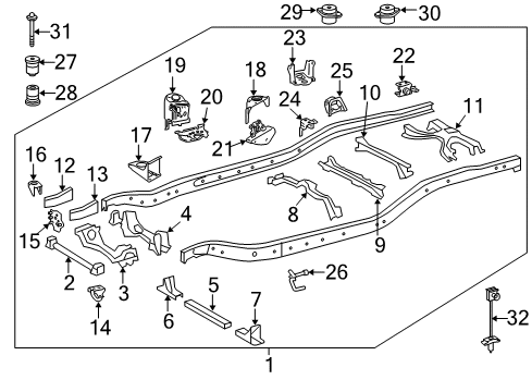 2012 Toyota Tundra Front Crossmember Diagram for 51203-0C050