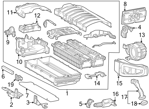 2023 Toyota Corolla Cross Battery Assembly, Hev Su Diagram for G9510-16011