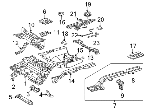 2011 Toyota Yaris Rear Floor & Rails Diagram 2 - Thumbnail