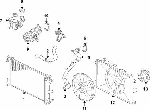 2025 Toyota Corolla Radiator & Components Diagram 7 - Thumbnail