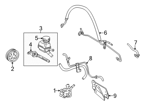 1999 Toyota Corolla P/S Pump & Hoses Diagram 2 - Thumbnail