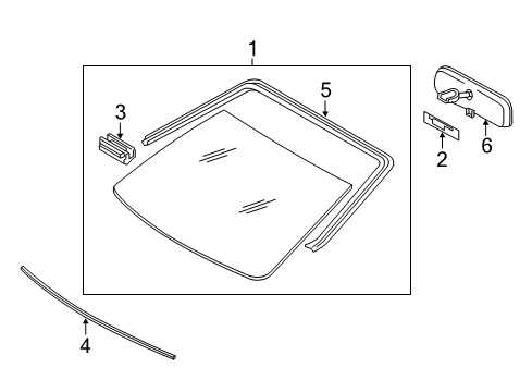 2012 Scion iQ Glass - Windshield Diagram