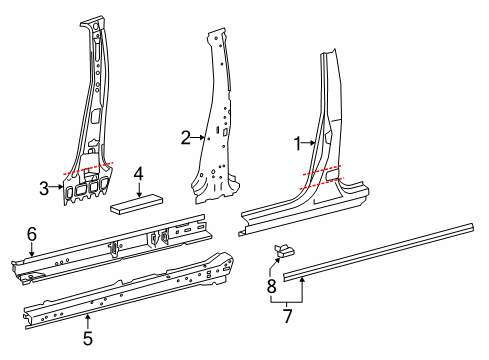 2013 Toyota RAV4 Center Pillar & Rocker Diagram 2 - Thumbnail
