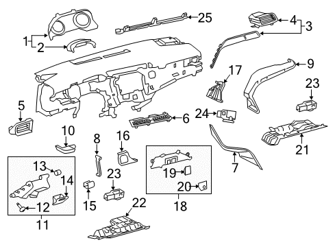 2022 Toyota Camry Instrument Panel Components Diagram 2 - Thumbnail