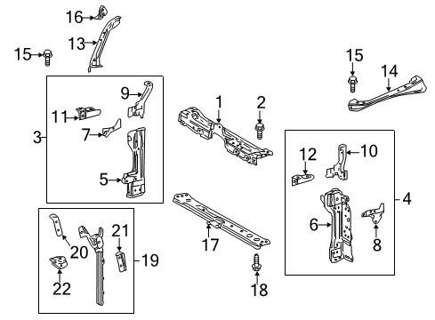 2018 Toyota C-HR Radiator Support Diagram