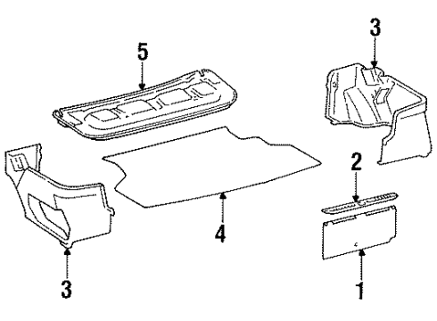 1993 Toyota Tercel Interior Trim - Rear Body Diagram 2 - Thumbnail