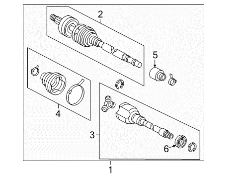 2009 Toyota Prius Drive Axles - Front Diagram