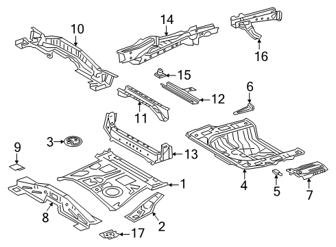 2019 Toyota RAV4 Rear Floor & Rails Diagram 3 - Thumbnail