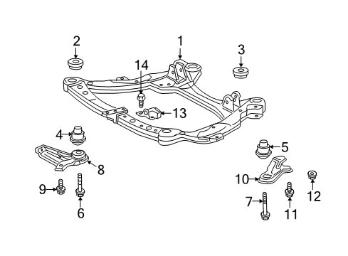 2011 Toyota Highlander Suspension Mounting - Front Diagram 2 - Thumbnail